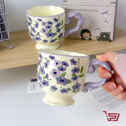 كوب سيراميك بطبعات الورد