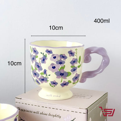 كوب سيراميك بطبعات الورد