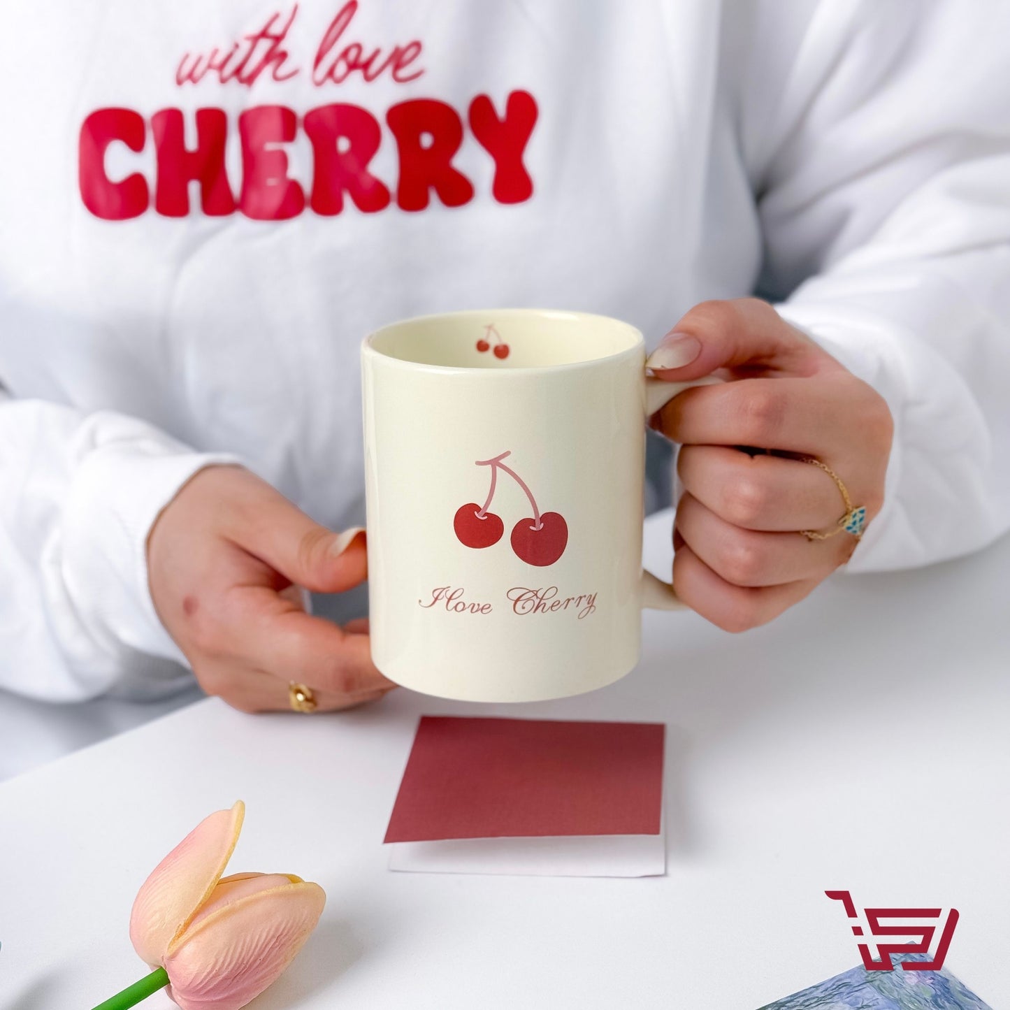 كوب سيراميك الكرز