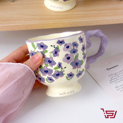 كوب سيراميك بطبعات الورد