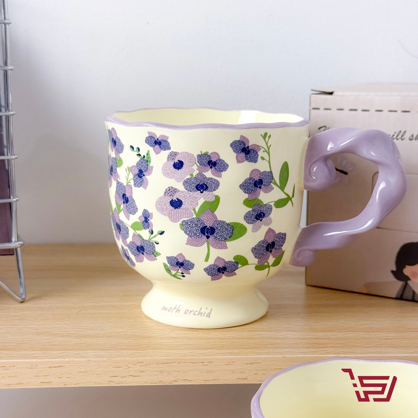 كوب سيراميك بطبعات الورد