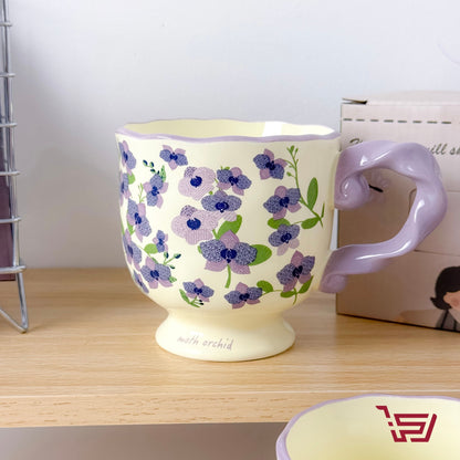 كوب سيراميك بطبعات الورد