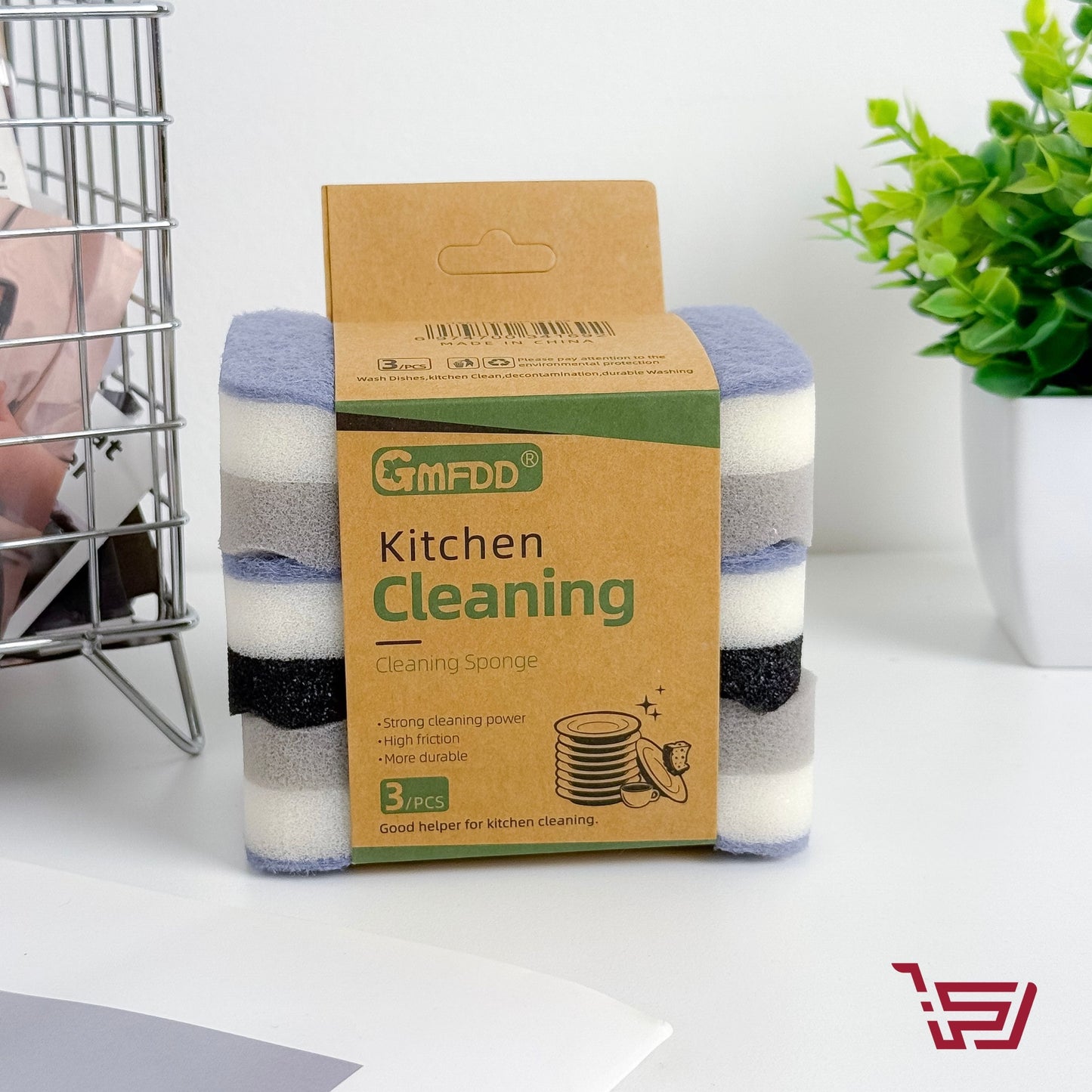 سيت اسفنجة غسيل صحون ثلاث طبقات