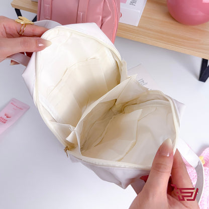 حقيبة كوزمتك جلد بتقسيمات عديدة