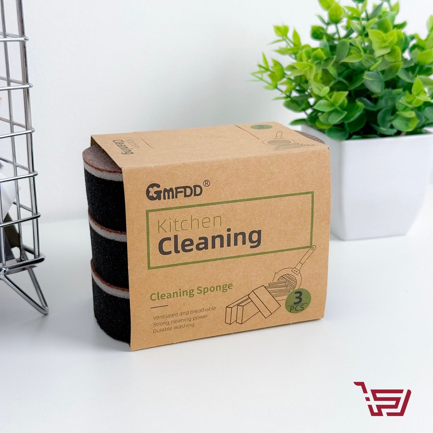 سيت اسفنجة غسيل صحون بجهة خشنة