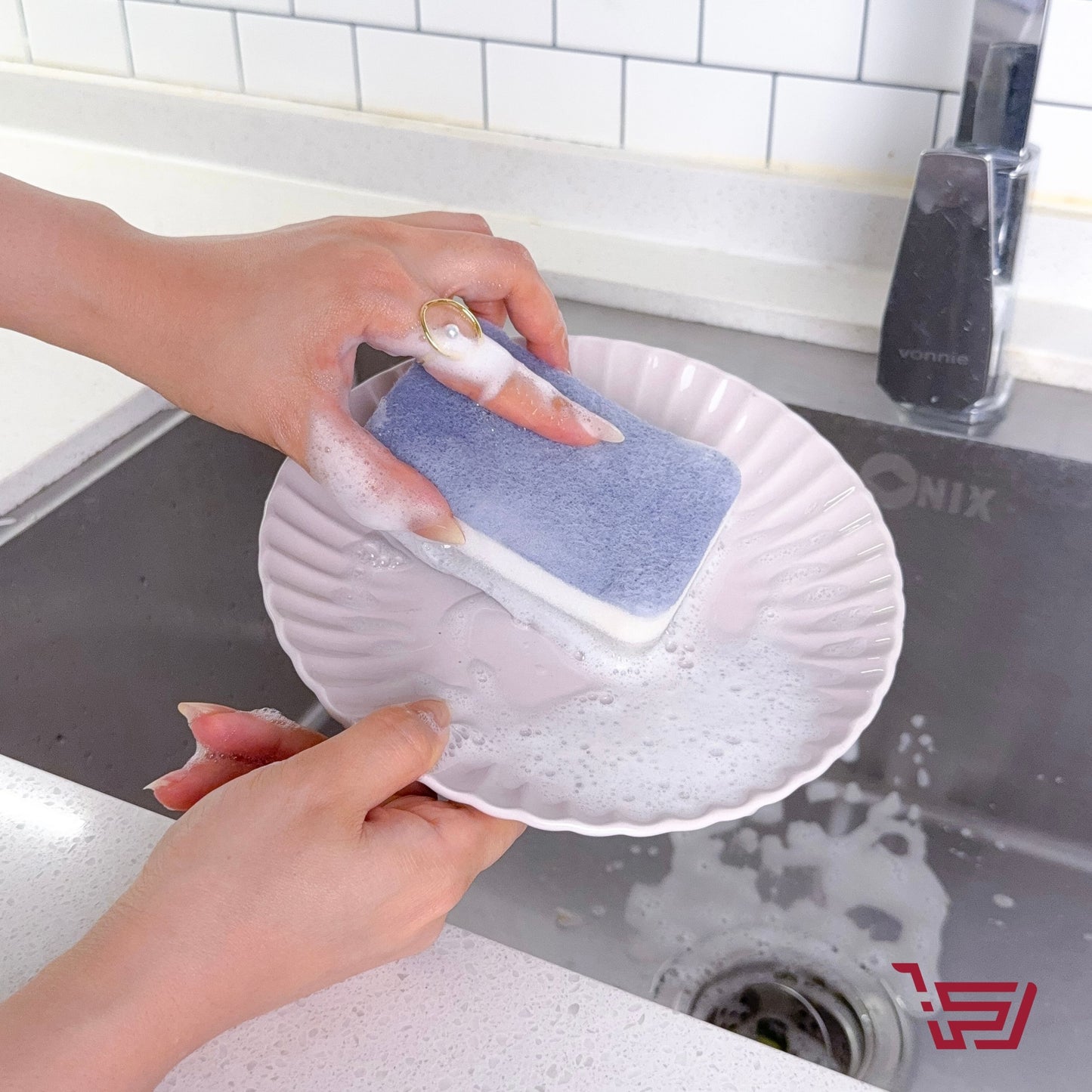 سيت اسفنجة غسيل صحون ثلاث طبقات