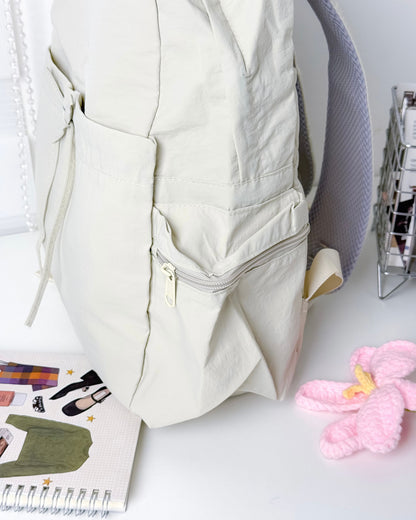 حقيبة ظهر قماش مطري بربطة الفيونكة