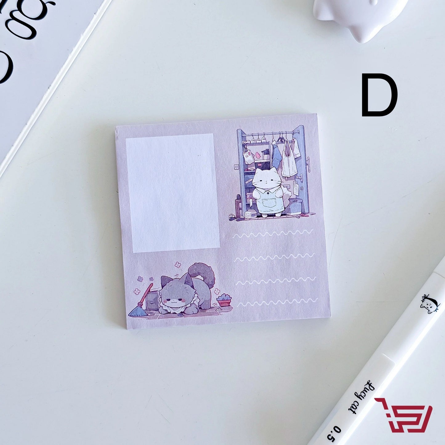 ورق ملاحظات لاصق القطة