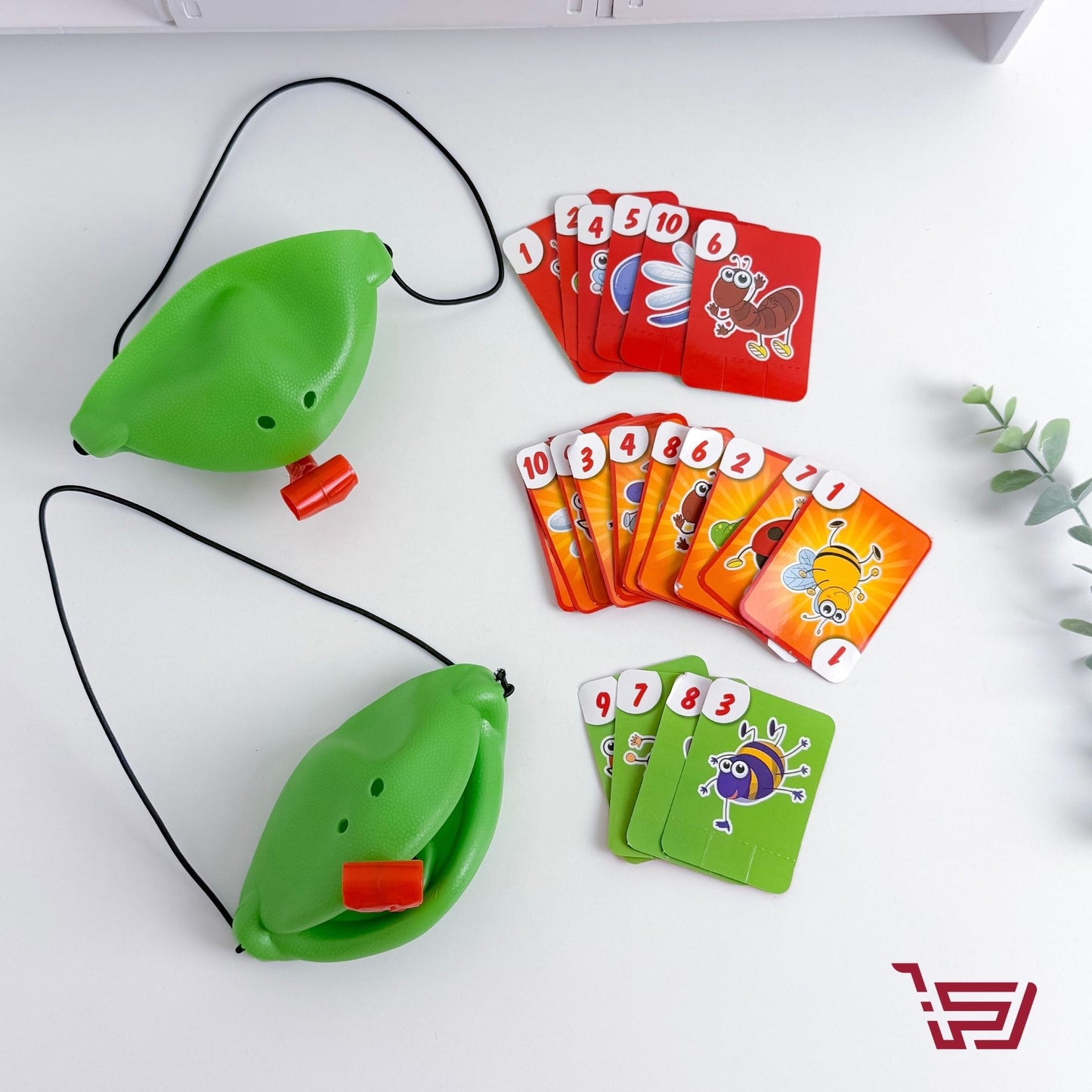 لعبة لسان الضفدع لألتقاط البطاقات