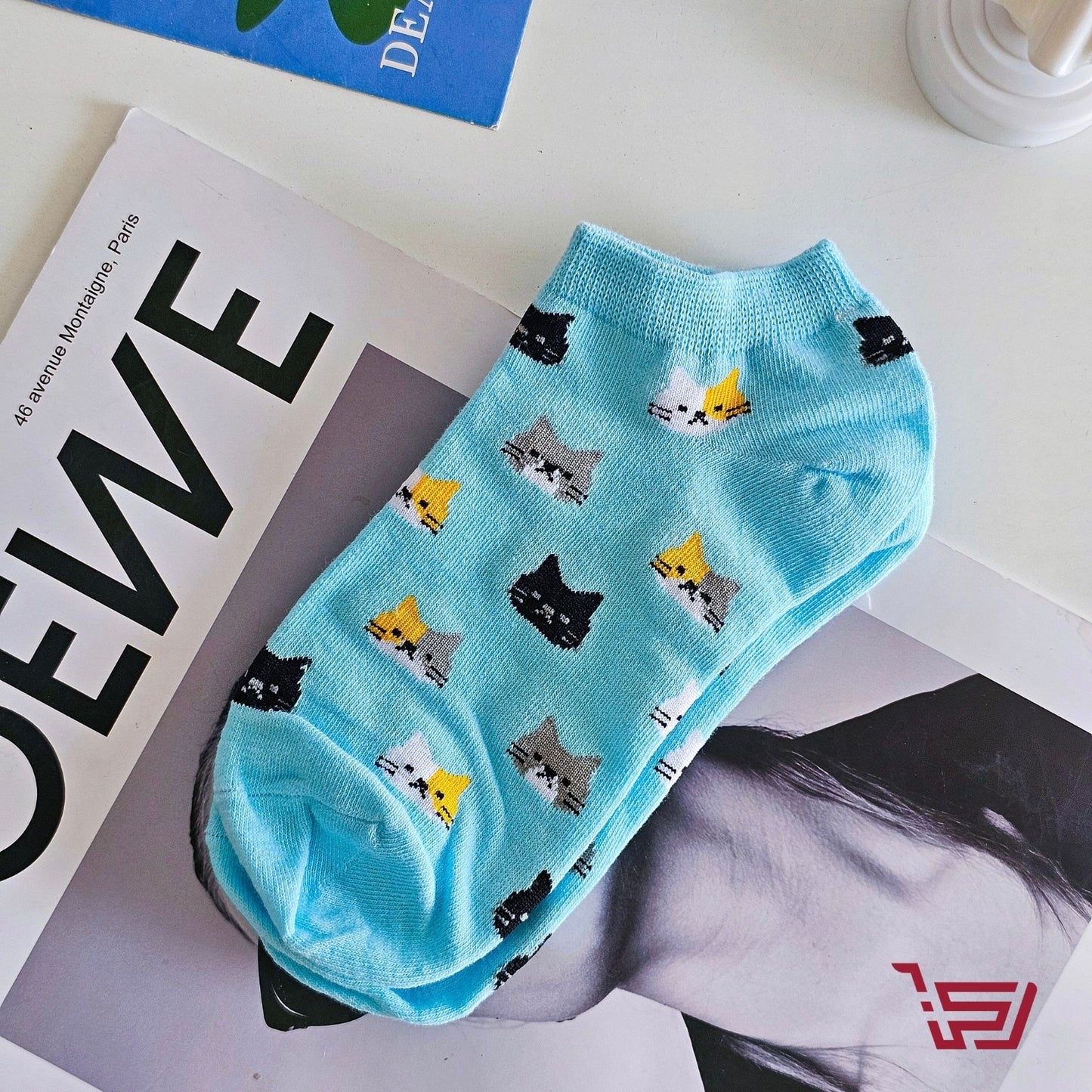 جواريب قطنية طبعات القطة