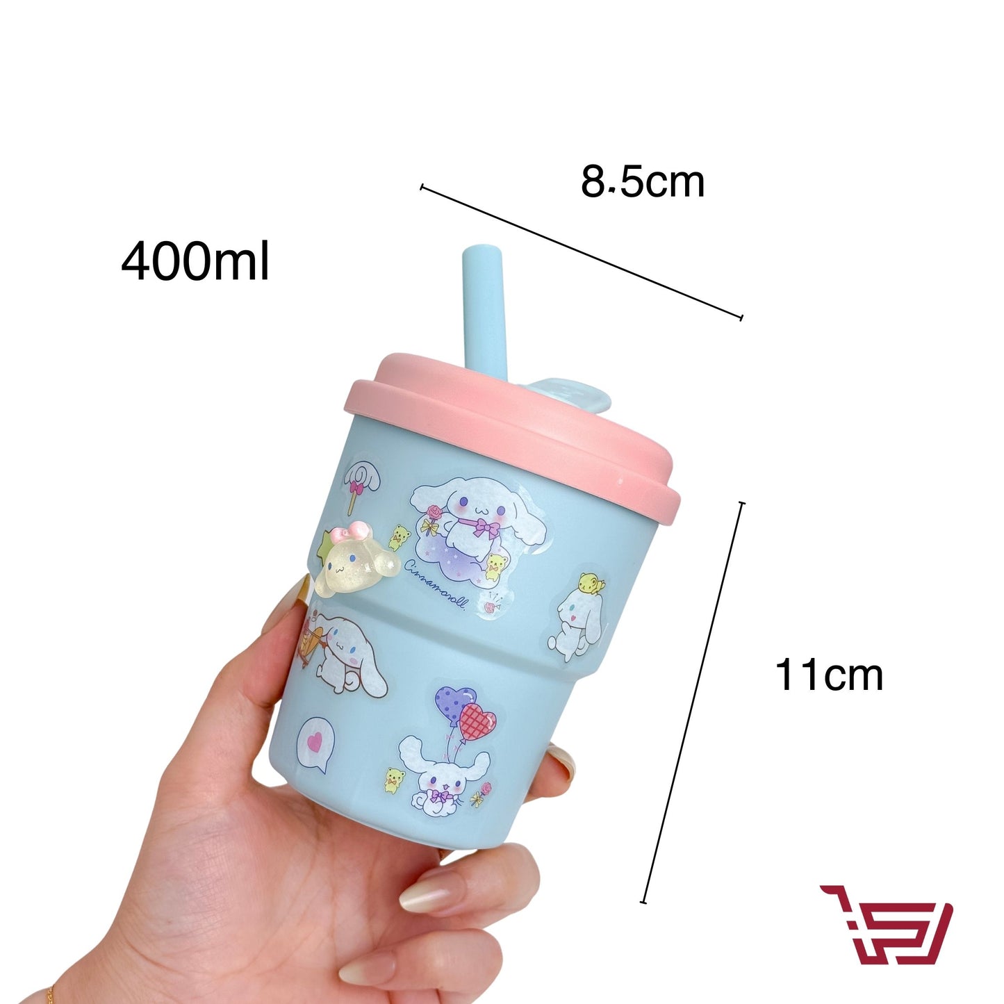 كوب اطفال بلاستك مع قصبة