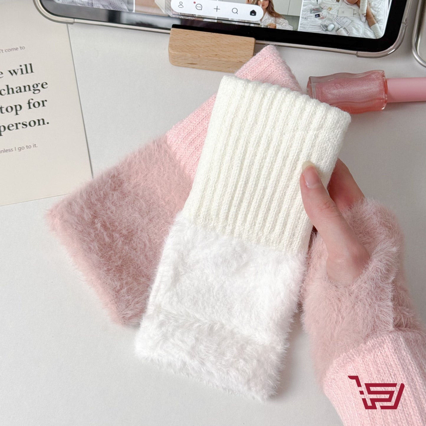 كفوف صوف بدون اصابع ناعمة