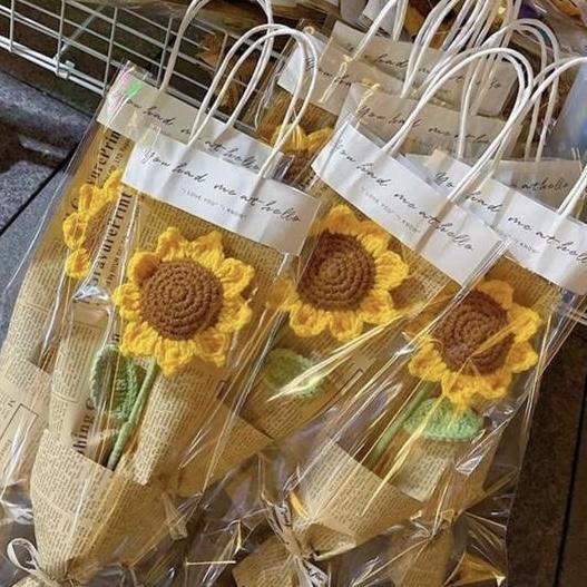 باقة زهرة عباد الشمس حياكة