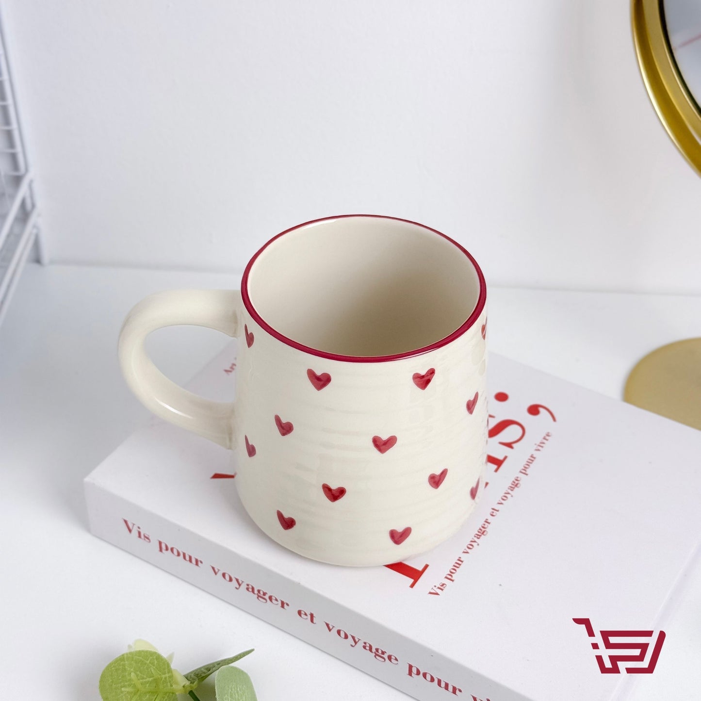 كوب سيراميك قلوب بسعة كبيرة