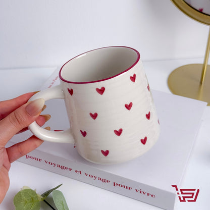 كوب سيراميك قلوب بسعة كبيرة