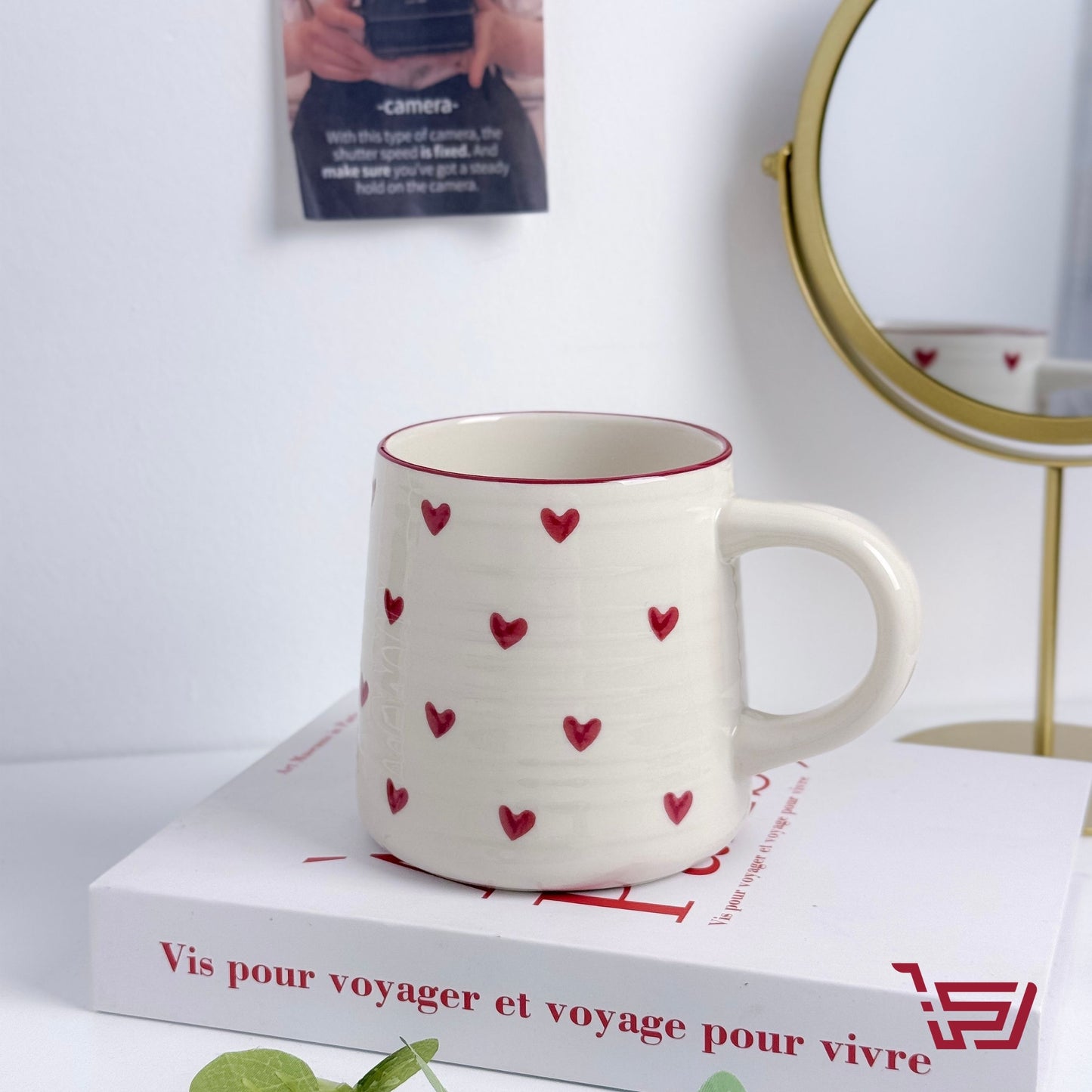 كوب سيراميك قلوب بسعة كبيرة