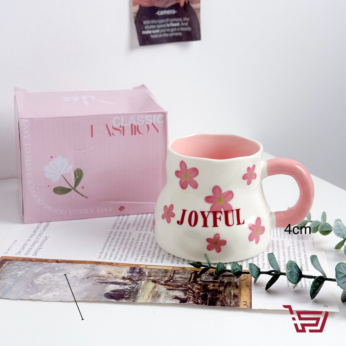 كوب سيراميك ورود كبير Joyful