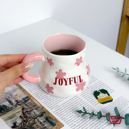 كوب سيراميك ورود كبير Joyful