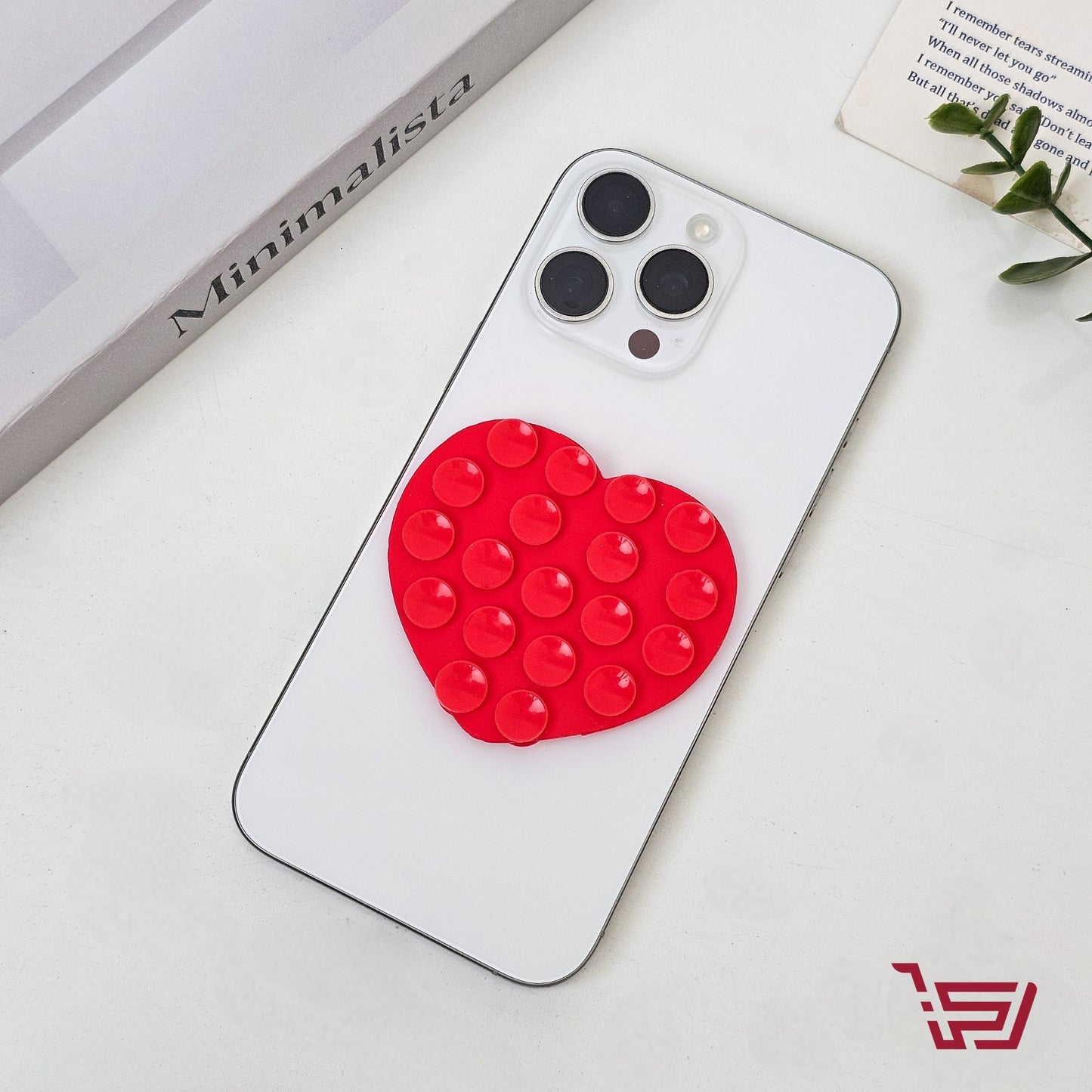 مسكة موبايل لاصقة بشكل قلب