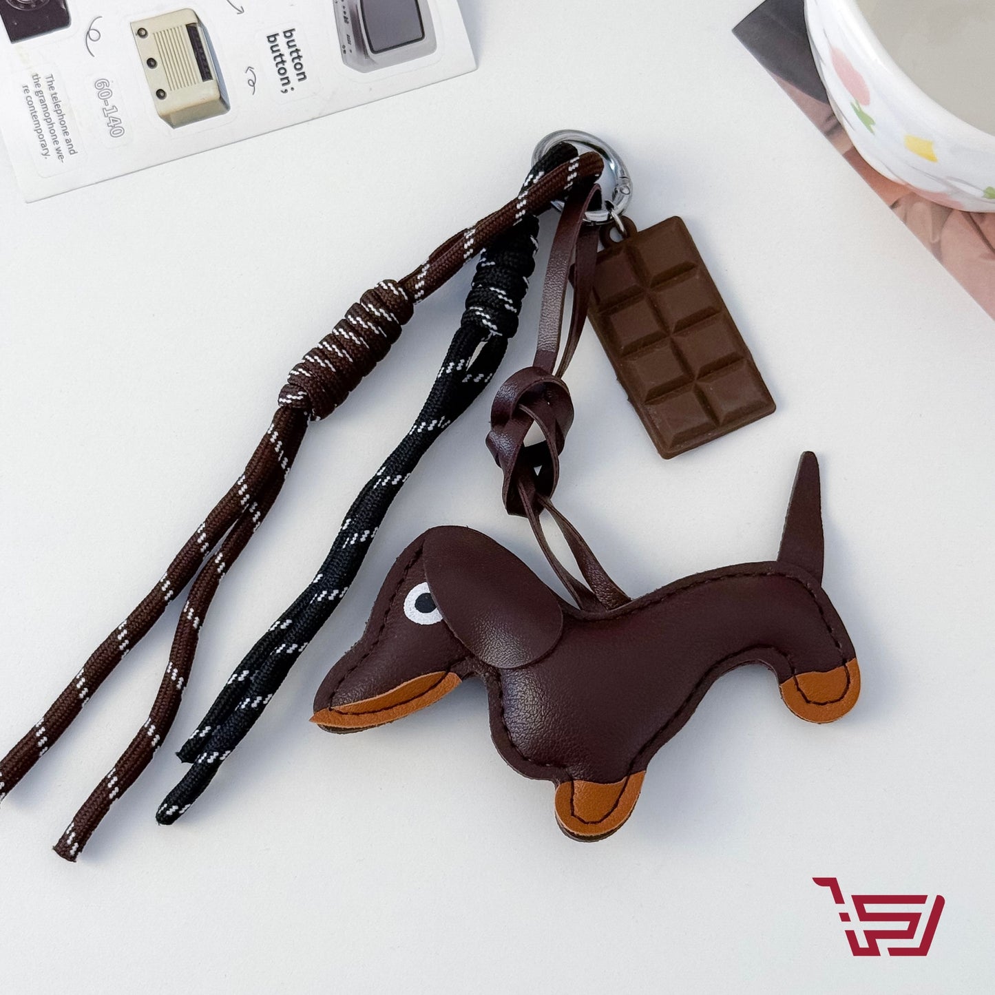 مدالية مفاتيح مع تعليقات عديدة Dachshund Dog