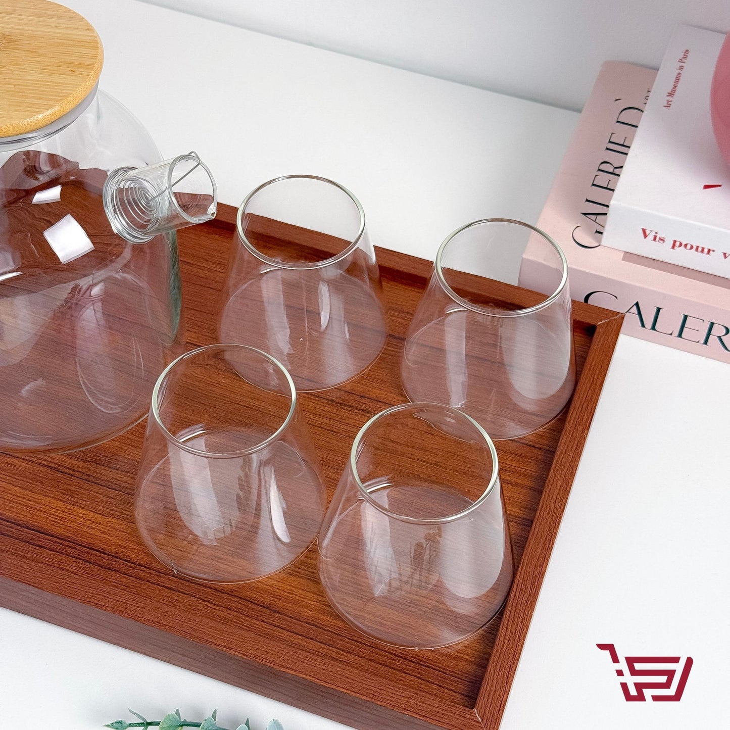 سيت وعاء زجاجي مع اكواب