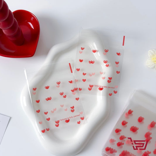 سيت اكياس بلاستك بطبعات القلوب