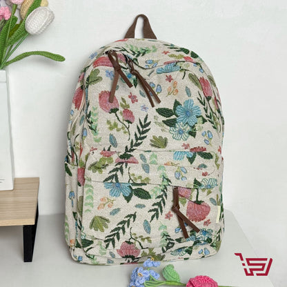 حقيبة ظهر بنقشات الورود