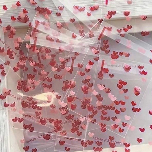 سيت اكياس بلاستك بطبعات القلوب