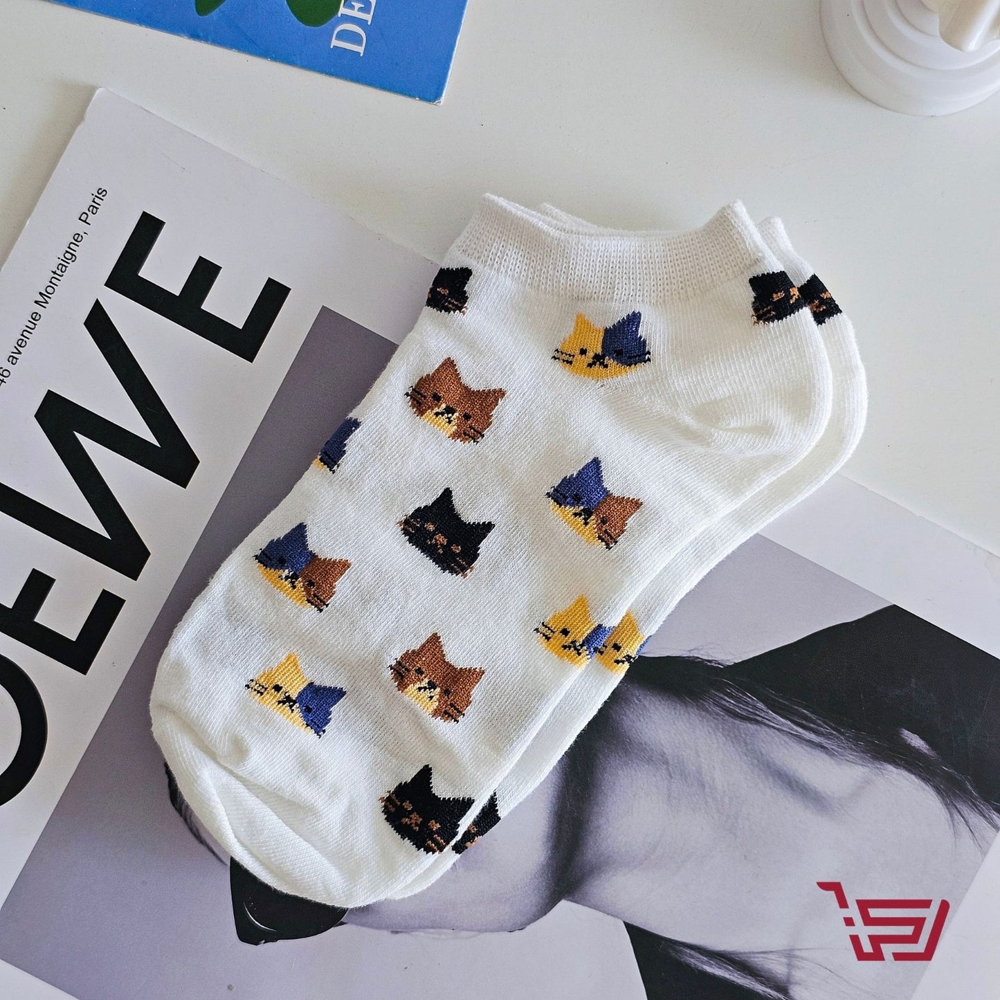 جواريب قطنية طبعات القطة