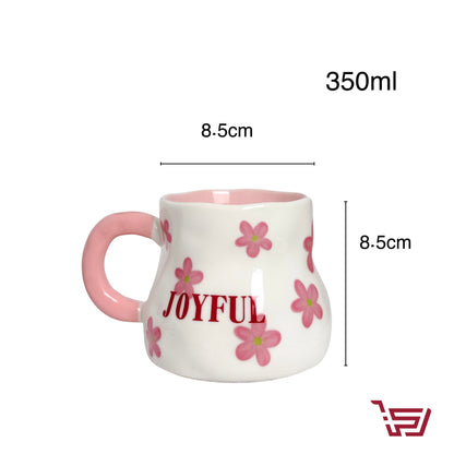 كوب سيراميك ورود كبير Joyful