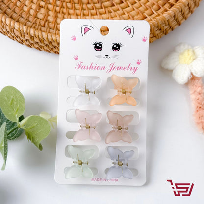 سيت قراصات شعر الفراشة ملونة