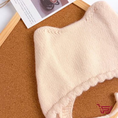 قبعة اطفال صوف بشكل القطة