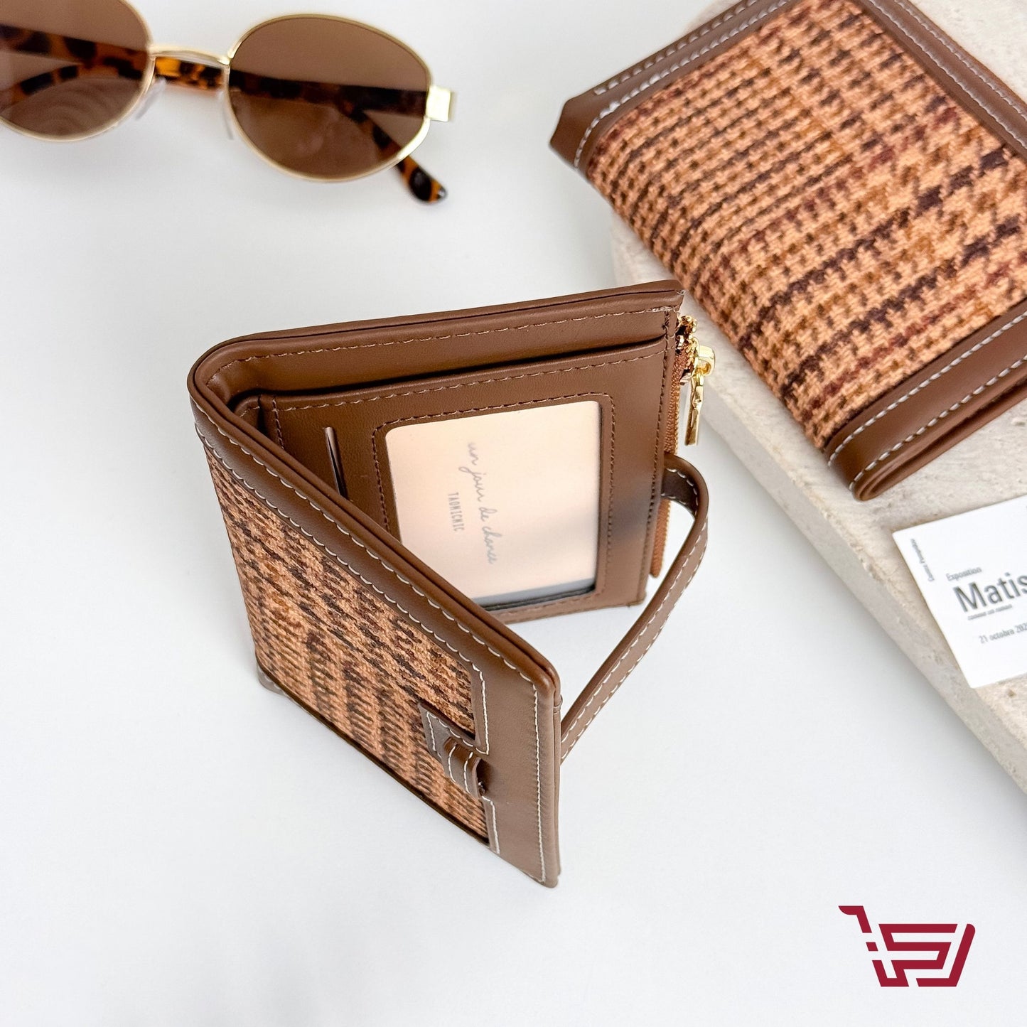 محفظة نقود بنقاشة كاروهات