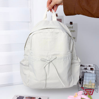 حقيبة ظهر قماش مطري بربطة الفيونكة