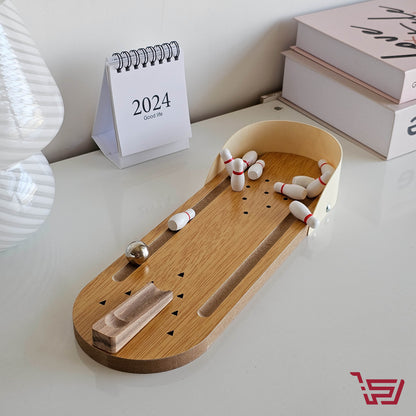 لعبة بولينغ طاولة خشبية صغيرة