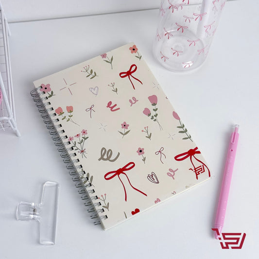 دفتر A5 زهور و فيونكة