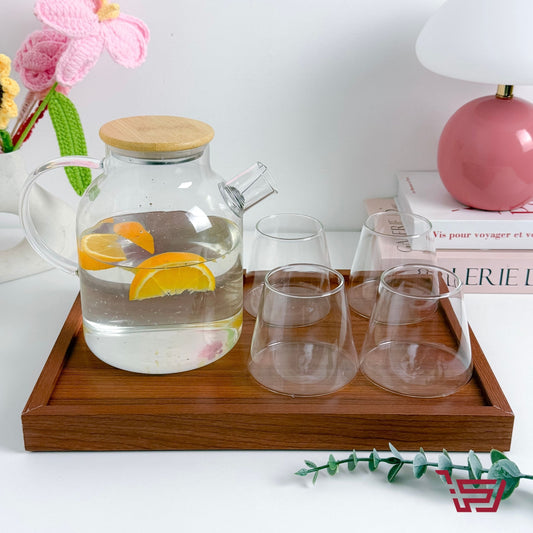 سيت وعاء زجاجي مع اكواب