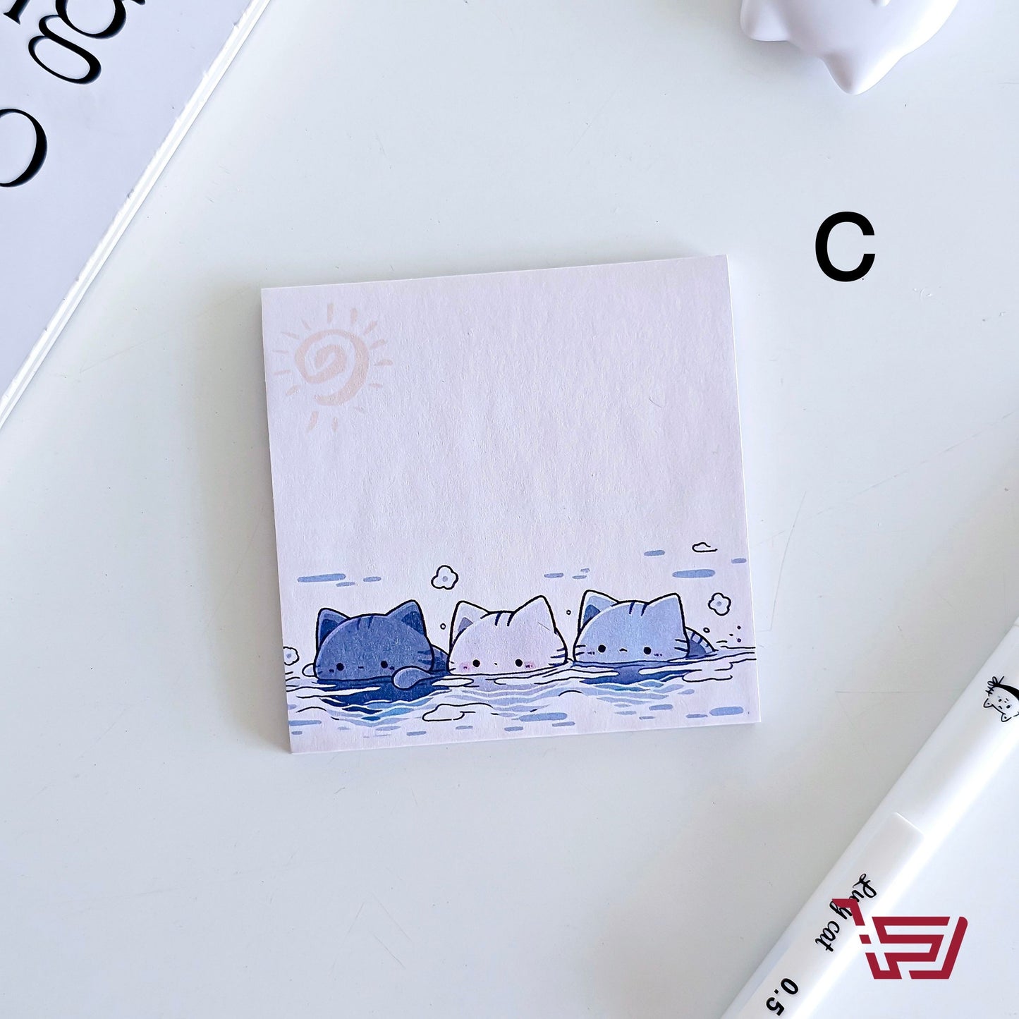 ورق ملاحظات لاصق القطة