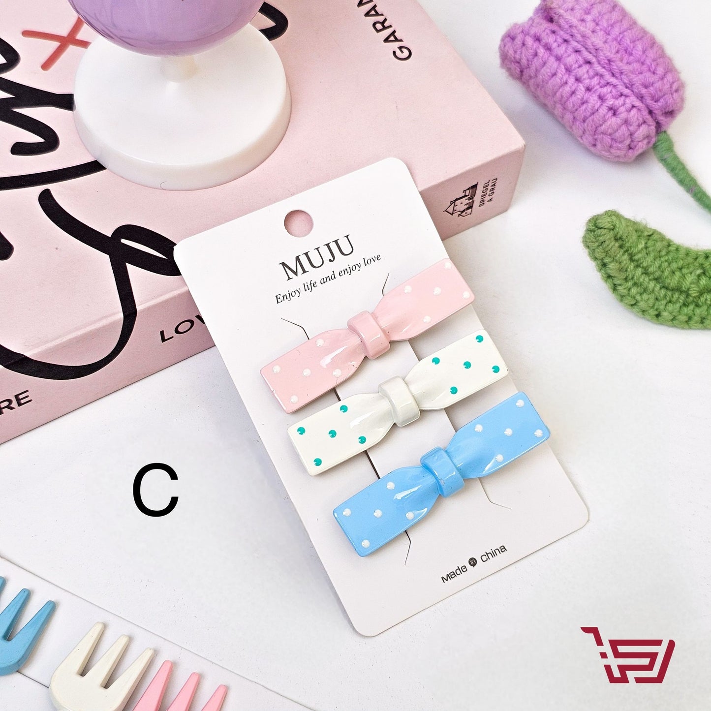 سيت قراصات شعر  بألوان باستل