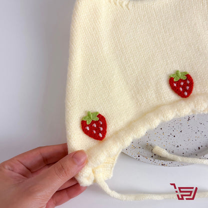 قبعة اطفال الفراولة