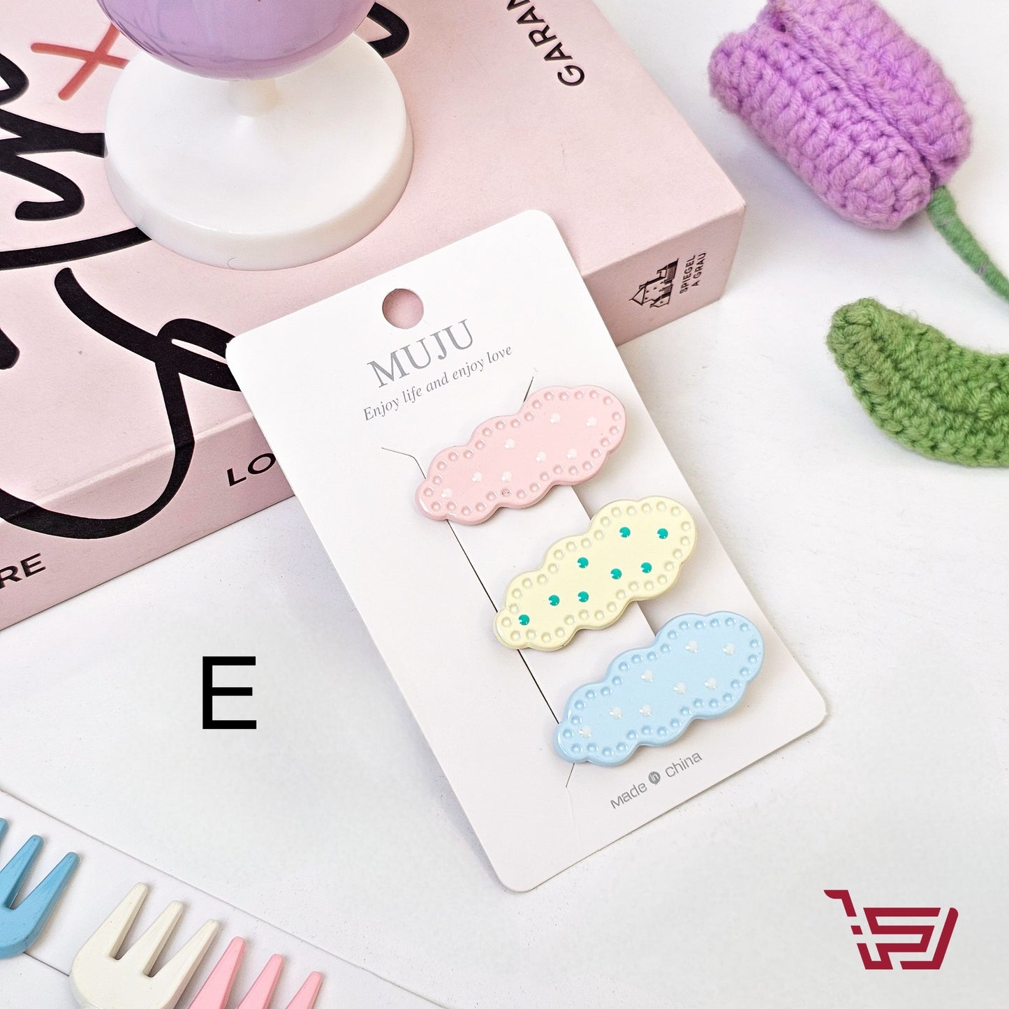 سيت قراصات شعر  بألوان باستل