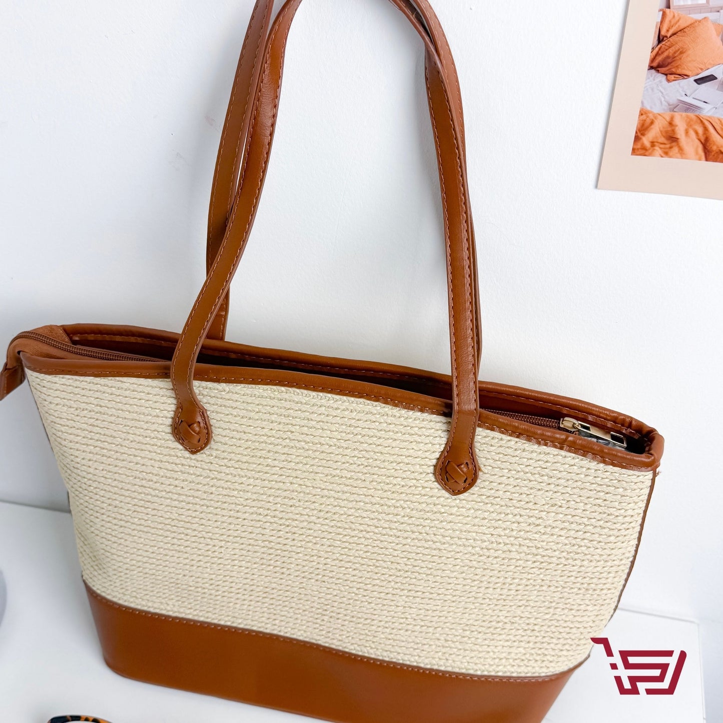 حقيبة كتف قش