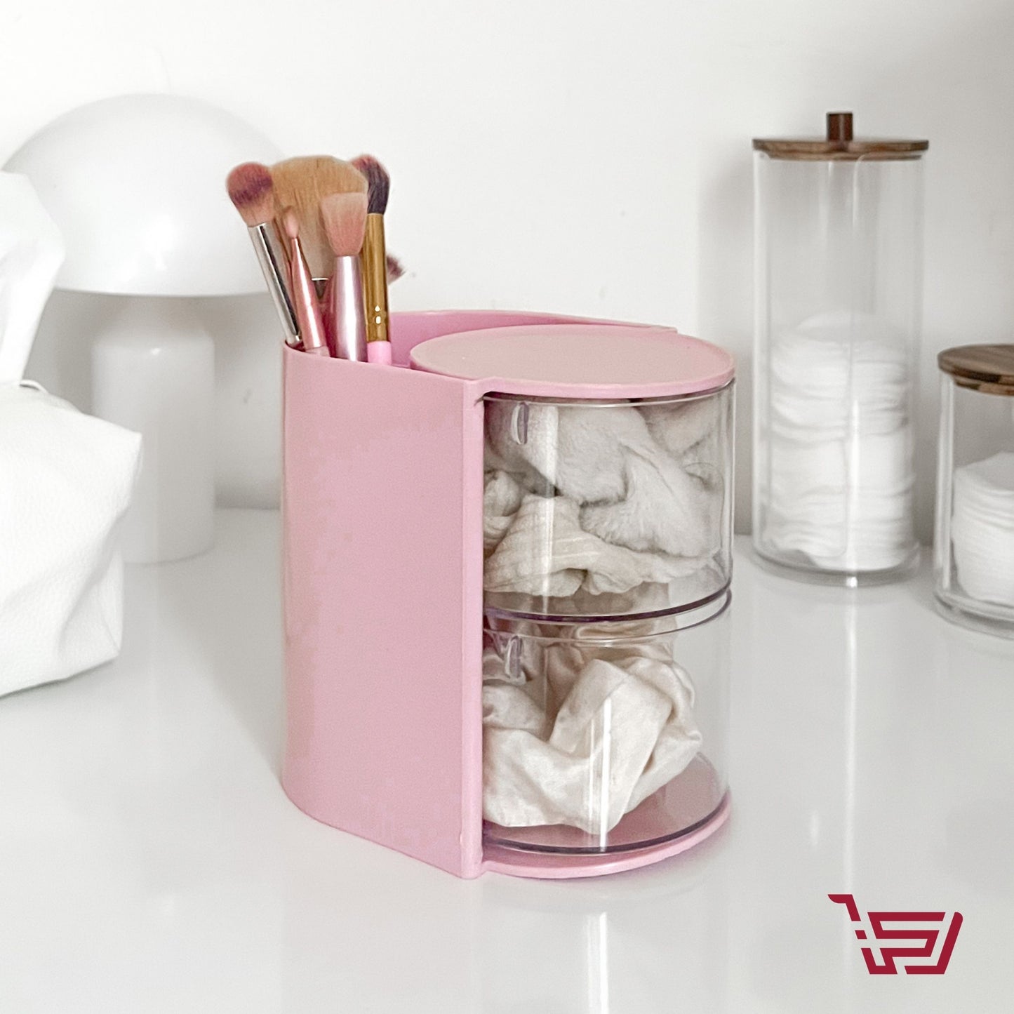 منظم مكياج من طابقين