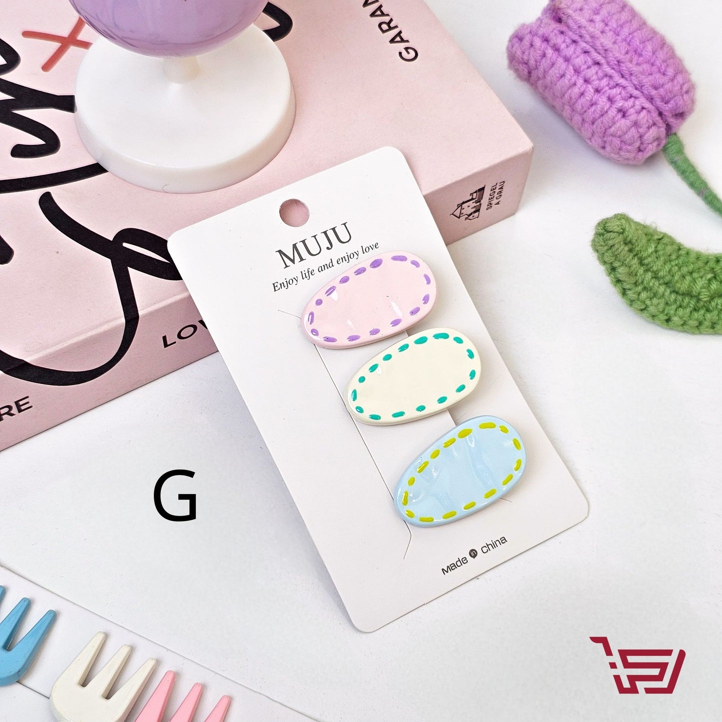 سيت قراصات شعر  بألوان باستل