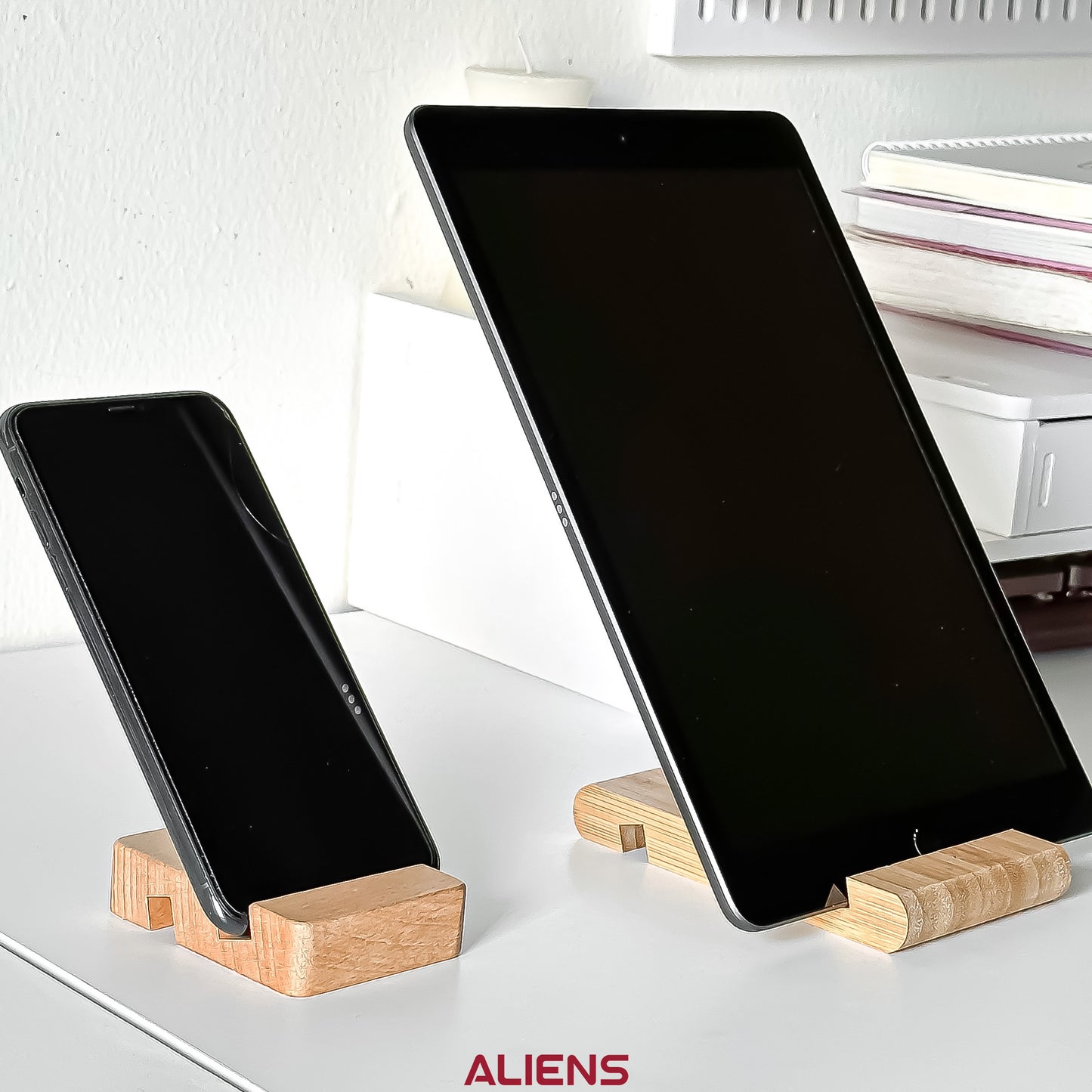 ستاند ايباد وموبايل خشب