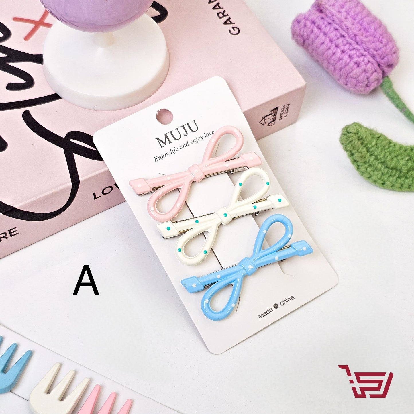 سيت قراصات شعر  بألوان باستل