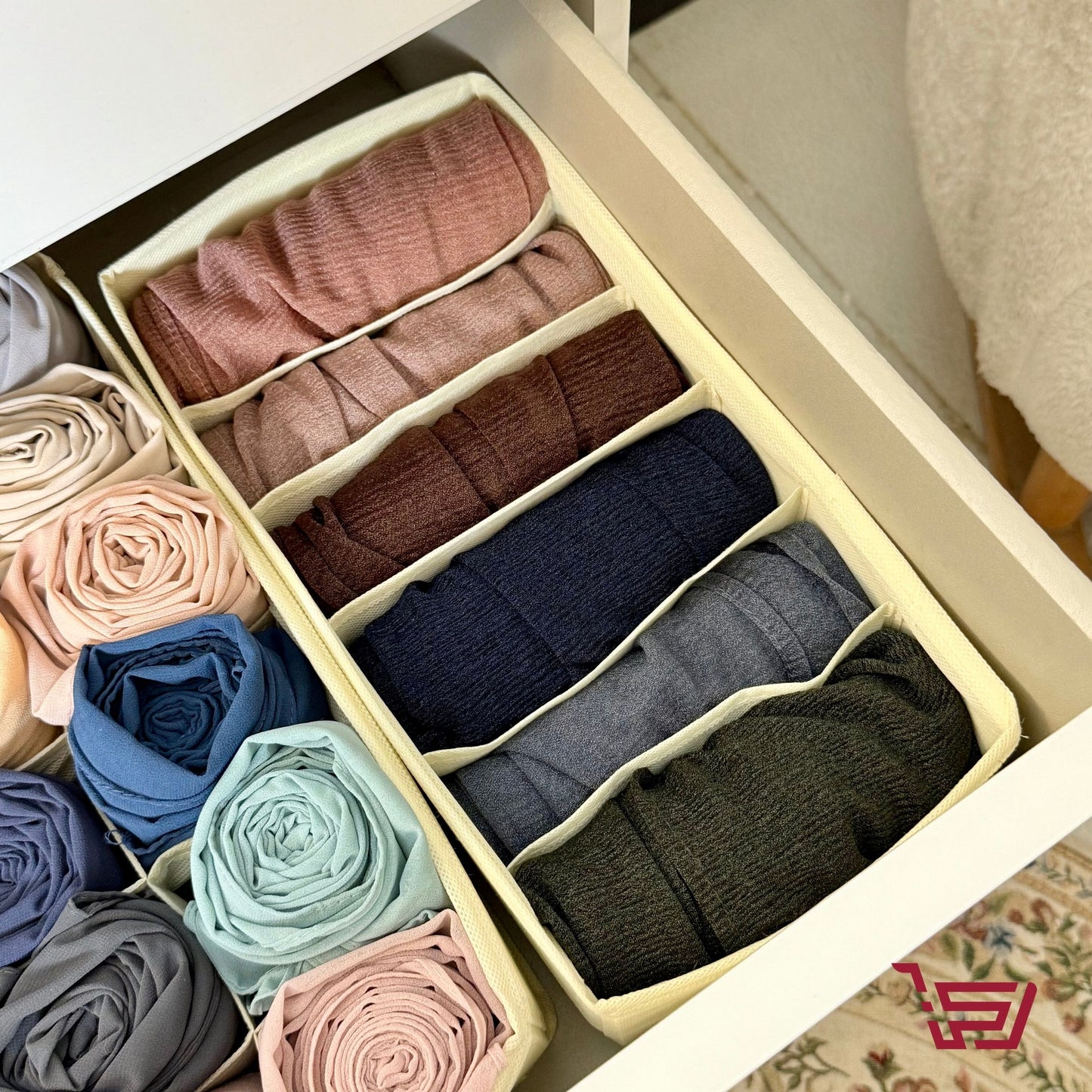 سلة تنظيم الملابس قماش