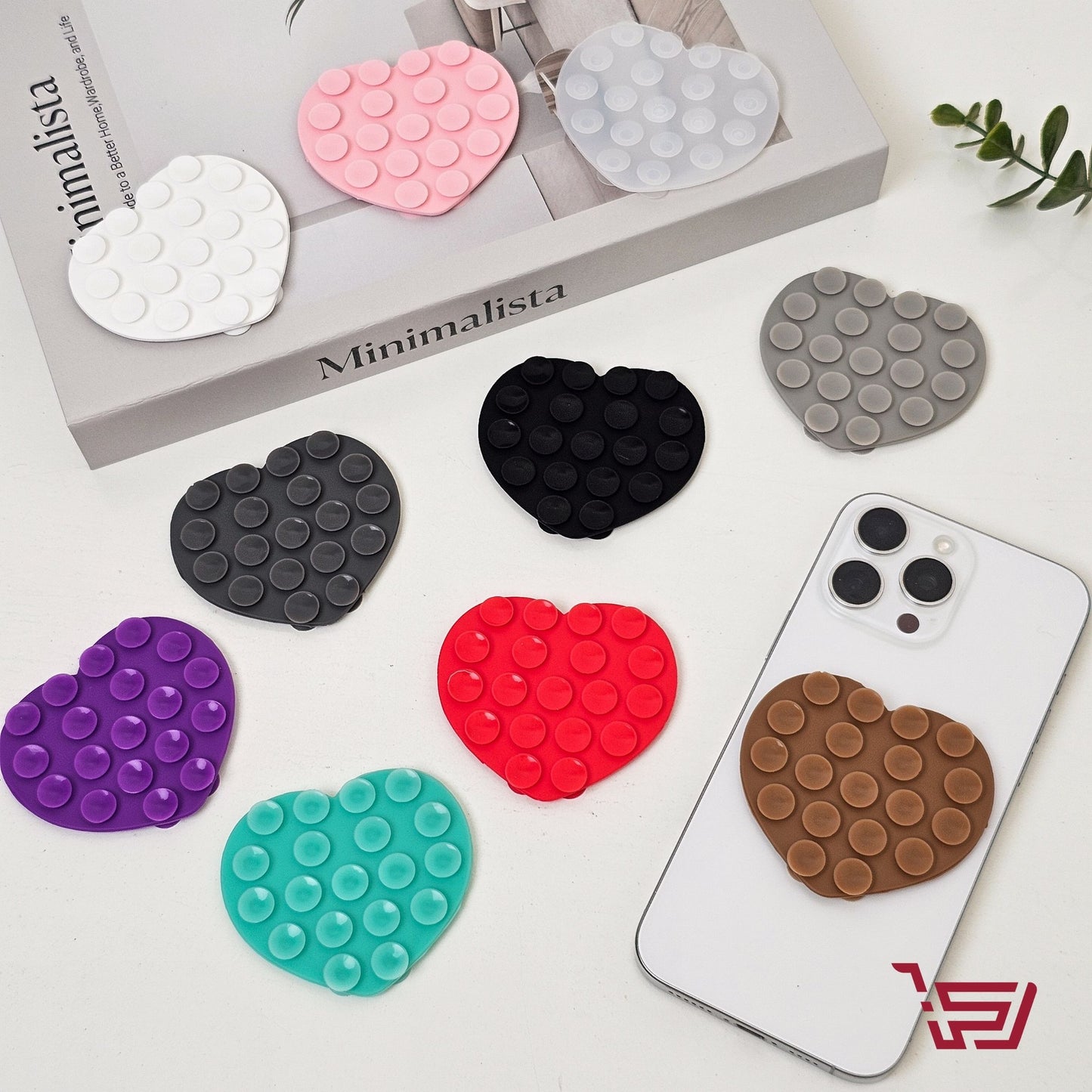 مسكة موبايل لاصقة بشكل قلب