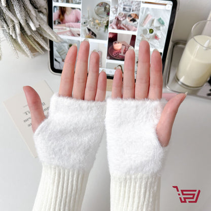 كفوف صوف بدون اصابع ناعمة