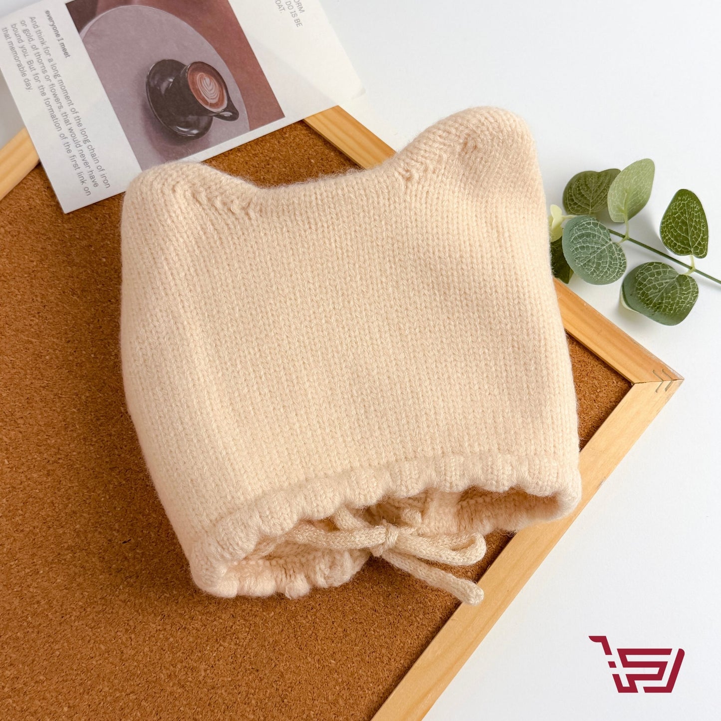 قبعة اطفال صوف بشكل القطة